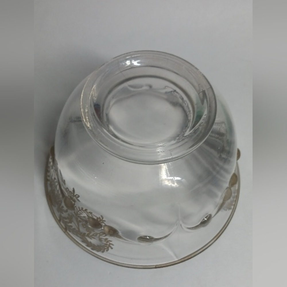 Viking Glass Silver Overlay Bowl 5inch Vintage Art Deco USA Made - Picture 4 of 6